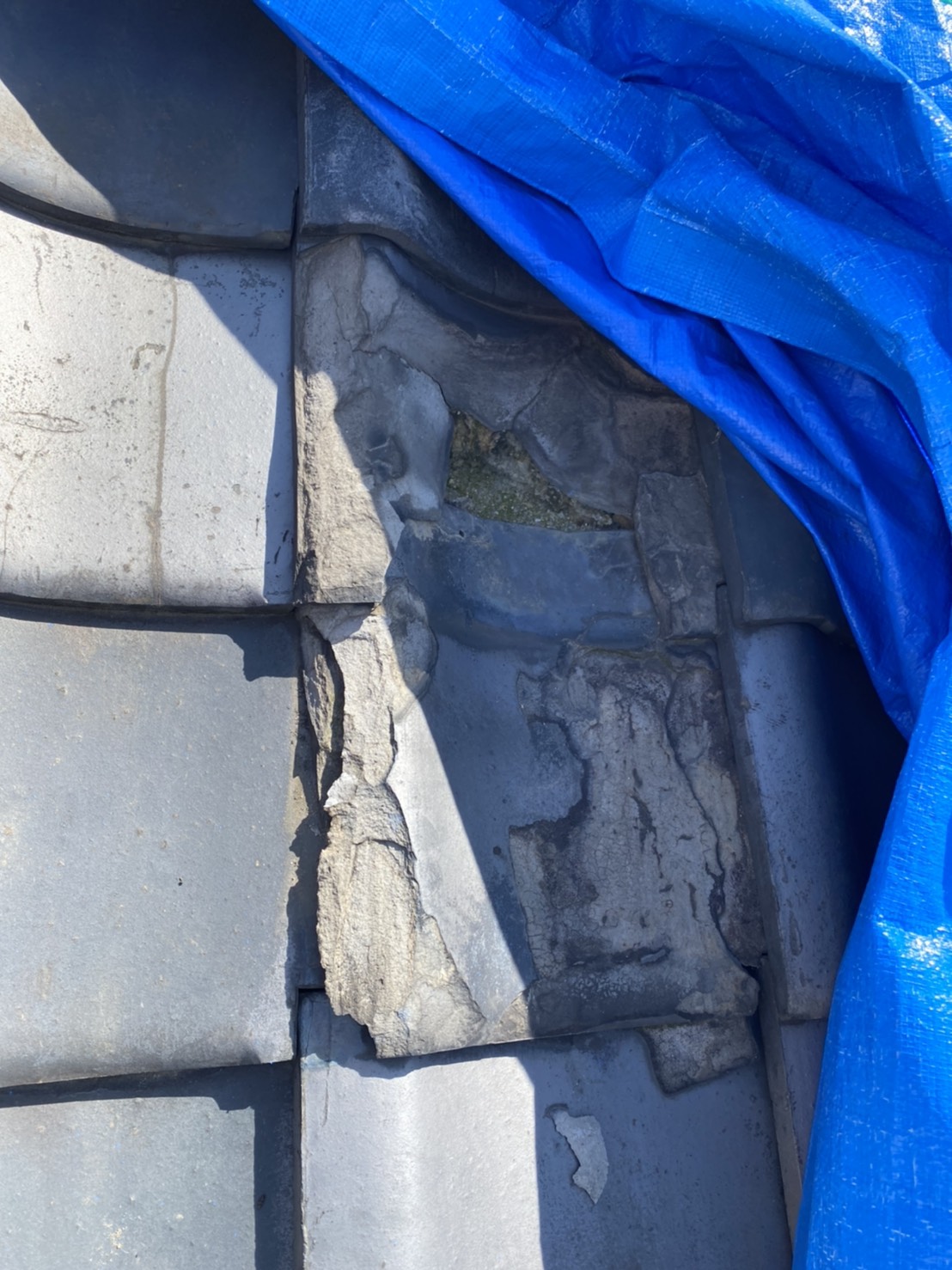 刈谷市今川町にて屋根瓦の修理とラバーロック工法の現地調査です
